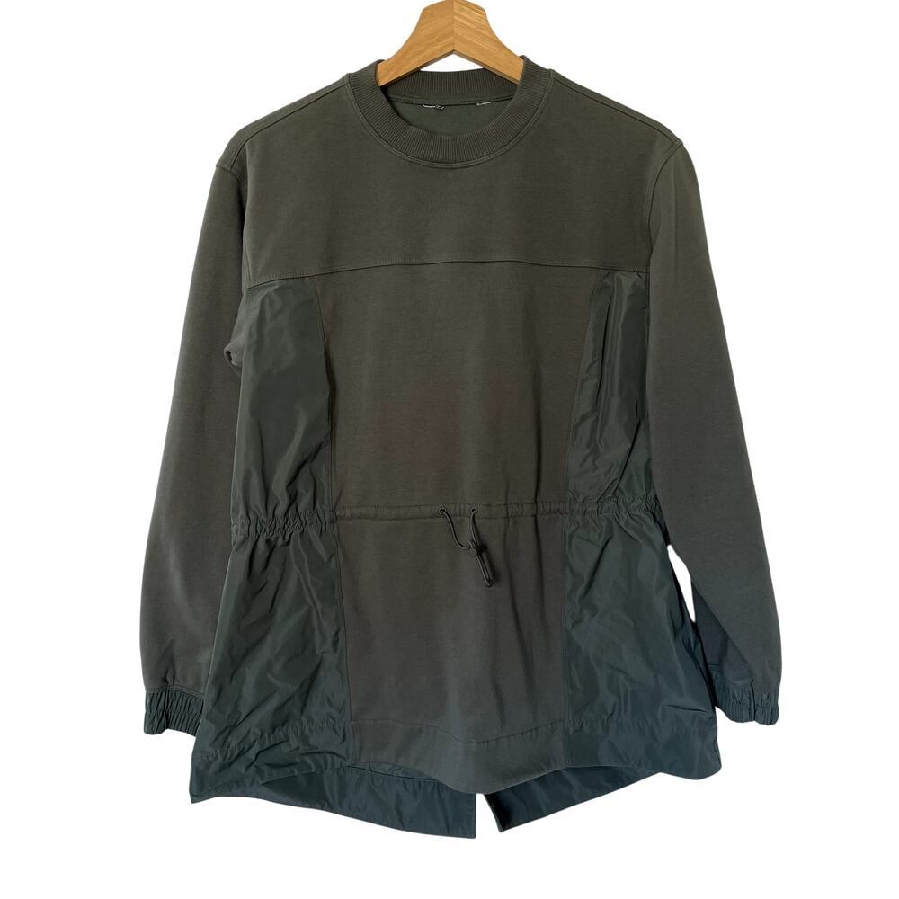 Athleta green sweater jacket hiking jacket design women's size XS drawstring